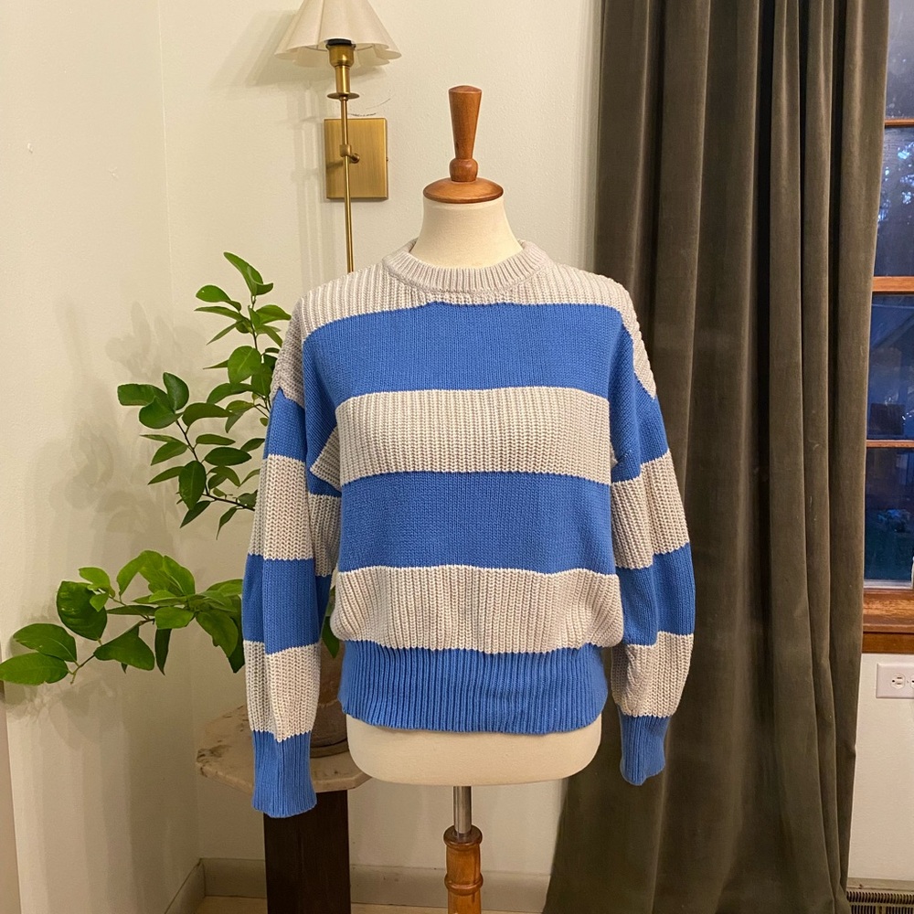 Z Supply Blue Striped Sweater - Picture 4 of 5